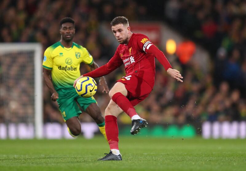 Centre midfield: Jordan Henderson (Liverpool) – Another influential display from the captain whose precise long pass led to Sadio Mane’s decider at Norwich. Getty