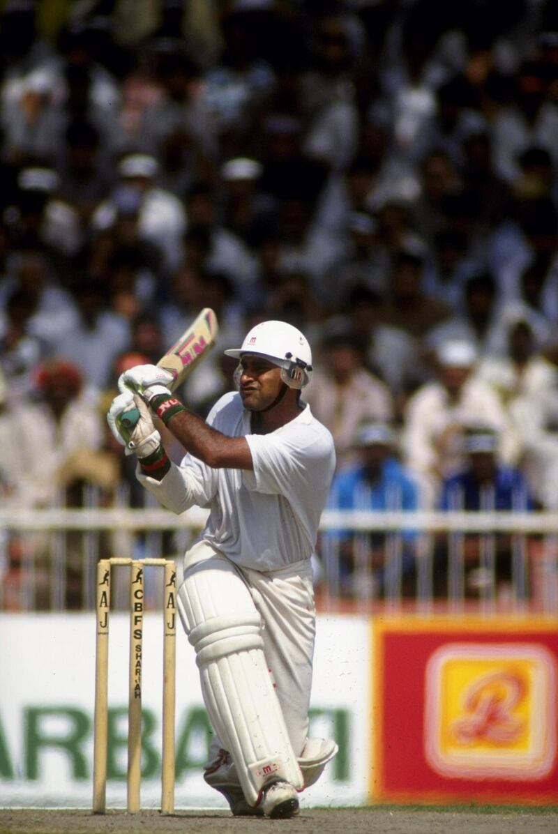 Oct 1991:  Aamer Sohail of Pakistan in action during the cricket tournament in Sharjah.