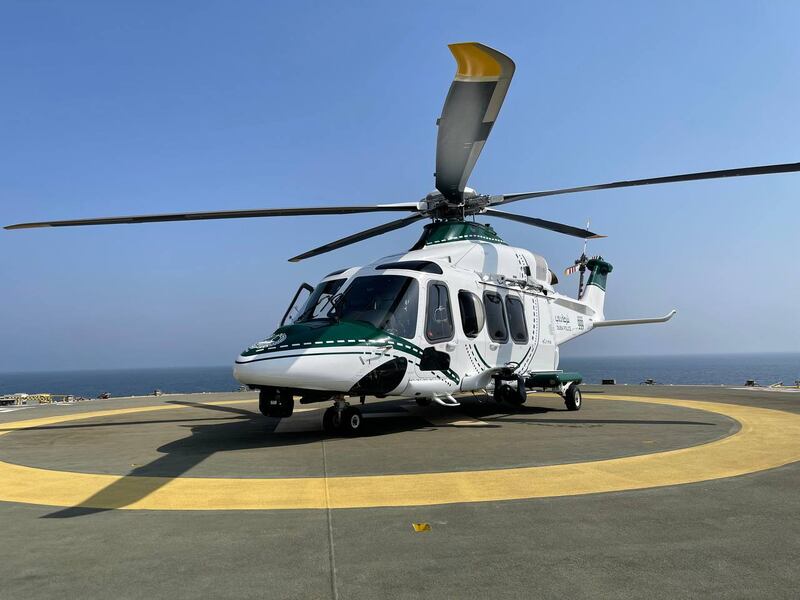 A man was rushed to hospital by helicopter after he suffered a severe head injury at work. Photo: Dubai Police