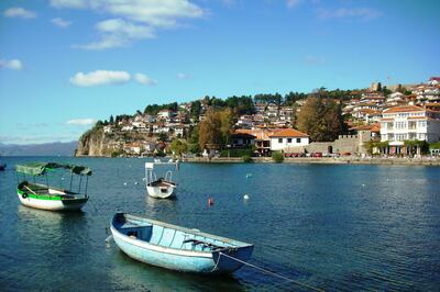 The town of Ohrid on Lake Ohrid, Macedonia / Misho Juzmeski