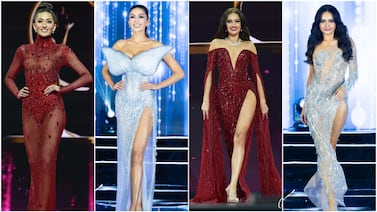 From left, Victoria Velasquez Vincent wearing Furne One and and Ahtisa Manalo in Michael Cinco creations. Photo: Miss Universe Philippines / Facebook