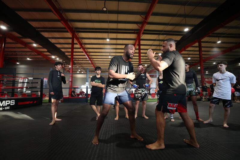 UFC Welterweight champion Leon Edwards during the MMA seminar in Dubai. 