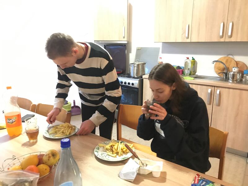 The couple in a home in Romania that welcomed refugees. Photo: Tetiana Moroz