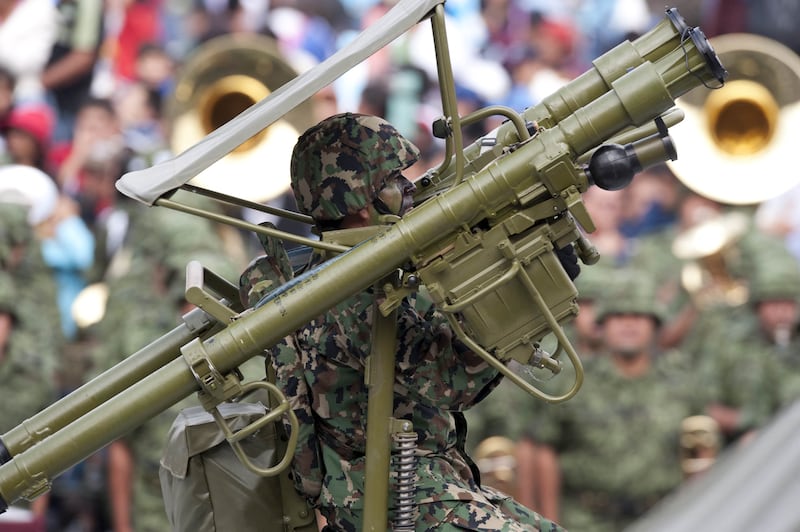 A Mexican soldier with a Russian-made SA-18 anti-aircraft missile launcher in 2011. AFP