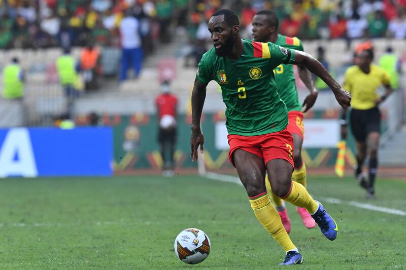 Cameroon's forward Moumi Ngamaleu during the Afcon quarter-final on Saturday. AFP