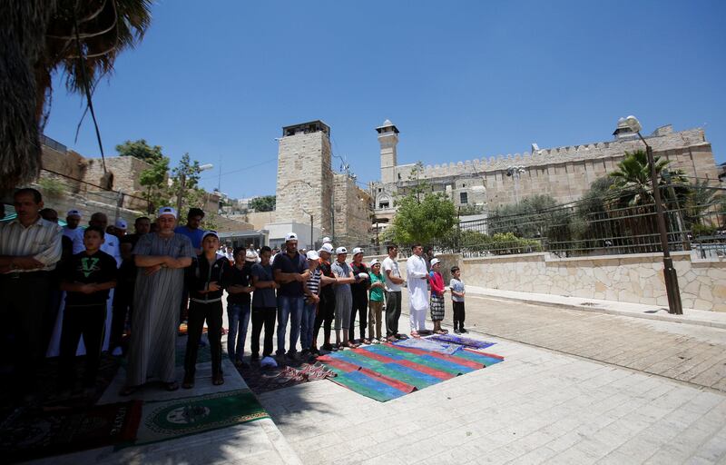 The Al Ibrahimi mosque often has heavy Israeli military presence around it.  Mussa Qawasma / Reuters