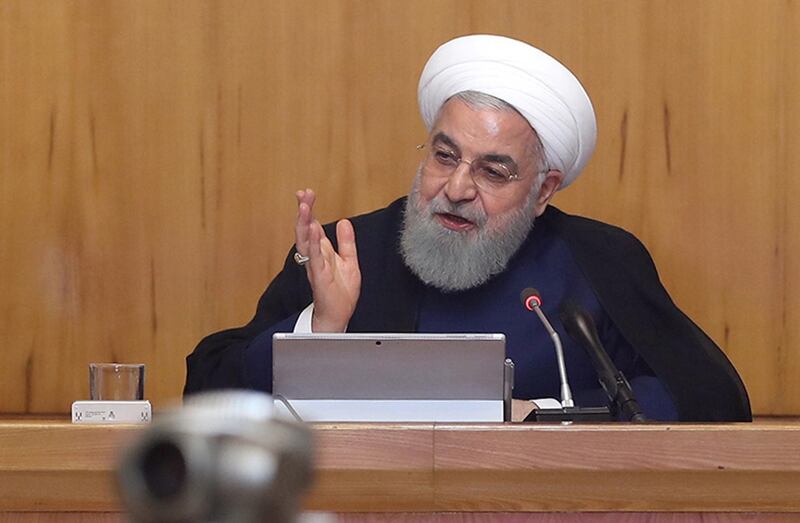 epa07657693 A handout photo made available by the Iranian presidential office shows Iranian president Hassan Rouhani speaks during the weekly cabinet meeting in Tehran, Iran, 19 January 2019. Media reported that Rouhani said that scaling down from some of nuclear deal commitments was the minimum thing, that we could do against US withdrawal from the deal. Iran earlier announced that until 08 July 2019 if nothing happens by the European side following nuclear deal, again they will scale down some other nuclear deal commitments.  EPA/IRAN PRESIDENTIAL OFFICE / HANDO BEST QUALITY AVAILABLE HANDOUT EDITORIAL USE ONLY/NO SALES
