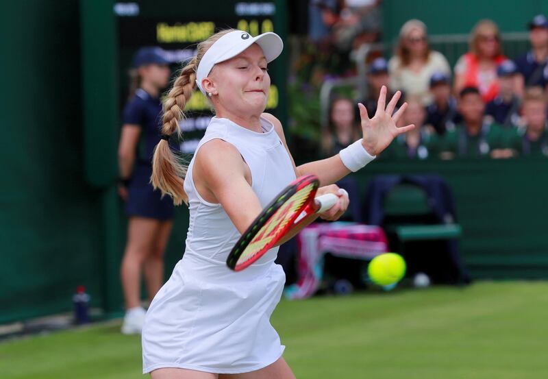 Britain's Harriet Dart in action during her first-round opponent Christina McHale of the US. Reuters