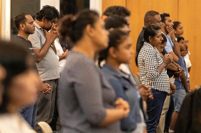 DUBAI, UNITED ARAB EMIRATES. 22 APRIL 2019. Memorial service for the Sri Lanka terror attacts at St Francis of Asisi church in Jebel Ali. (Photo: Antonie Robertson/The National) Journalist: None. Section: National.