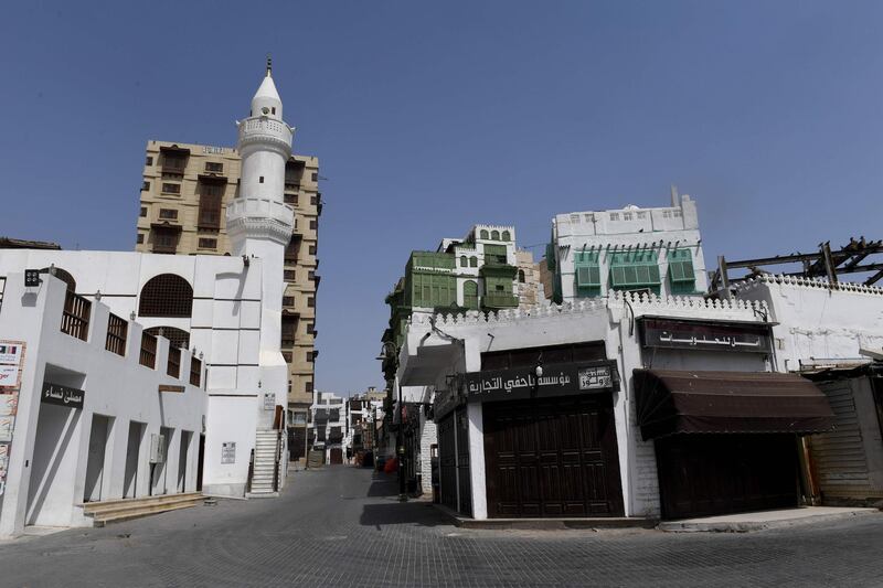 The deserted old town of Saudi Arabia's Red Sea coastal city of Jeddah. AFP