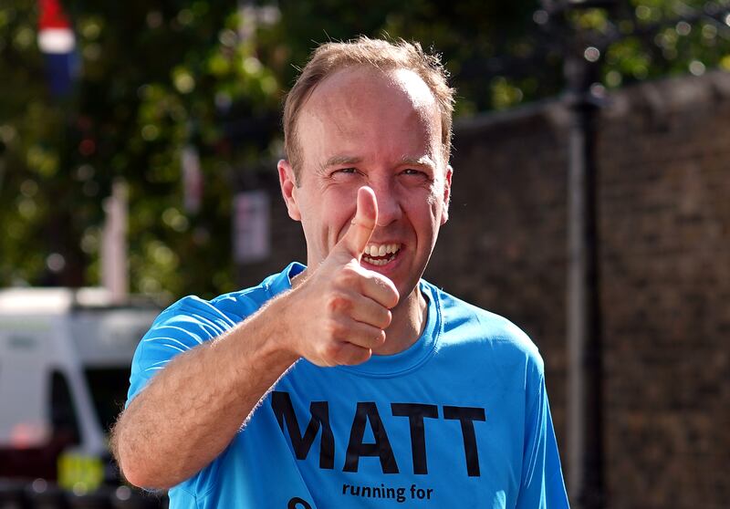 Matt Hancock ran the London Marathon in October, but he won't be getting out of the starting blocks for the UN. PA