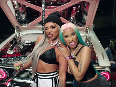 Jesy Nelson and Nicki Minaj in the 'Boyz' video. Photo: Greater Heights / Octopus
