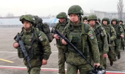 Nato accuses Russia of massing thousands of combat-ready troops on Ukraine's eastern border. AP 