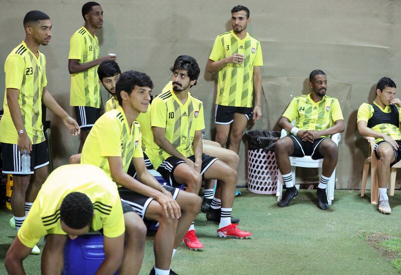 The UAE national team prepares for the World Cup qualifier against Iran. Chris Whiteoak / The National
