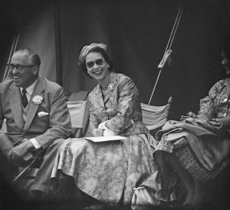 Queen Elizabeth at Highclere Castle in 1958. Getty