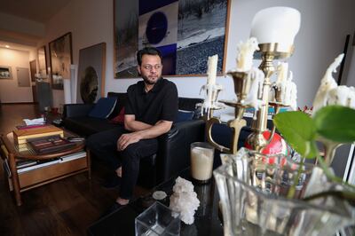 Hazem Harb in his studio in Jumeirah, Dubai. Chris Whiteoak / The National
