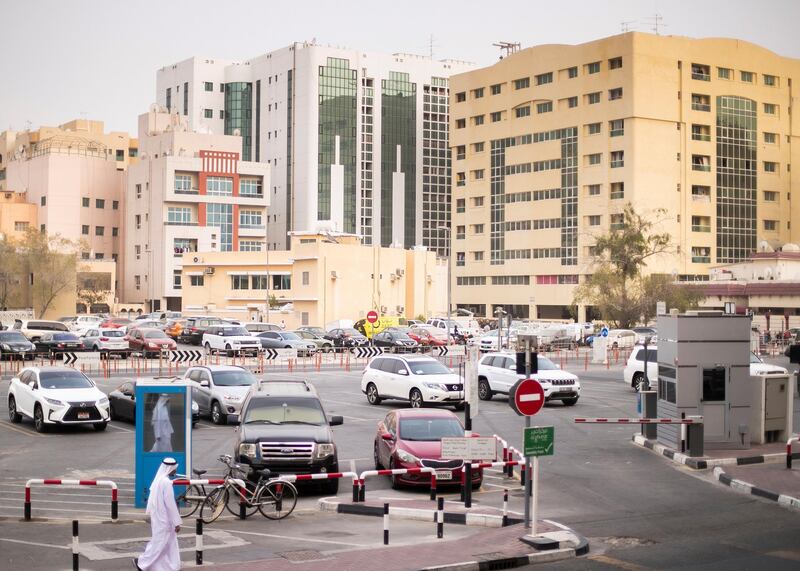 DUBAI, UNITED ARAB EMIRATES. 9 AUGUST 2019. 
The view from Omar Ali Bin Haider Mosque. 

Established in 1952 by the late Omar Ali bin Haider, the mosque is one of the city's oldest buildings. Mr bin Haider's son Mohammed Omar, the chairman of Mohammed Omar Bin Haider Group, refurbished the house of worship in 1985, preserving its unique shape and symbolic design. The mosque is adjacent to Al Ghurair Centre on a byway of Al Rigga Street. 

(Photo: Reem Mohammed/The National)

Reporter:
Section: STANDALONE