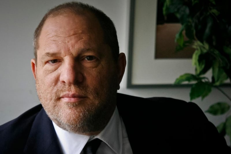 FILE - In this Nov. 23, 2011 file photo, film producer Harvey Weinstein poses for a photo in New York. A possible bankruptcy filing by The Weinstein Co. could be the latest episode in the unraveling of a Hollywood powerhouse and could have repercussions for any lawsuits filed against the company over of allegations of sexual misconduct by its co-founder, Harvey Weinstein. (AP Photo/John Carucci, File)