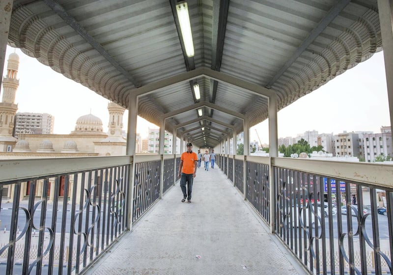 AJMAN, UNITED ARAB EMIRATES - Footbridge in front of  Ajman Fish Market.  Leslie Pableo for The National