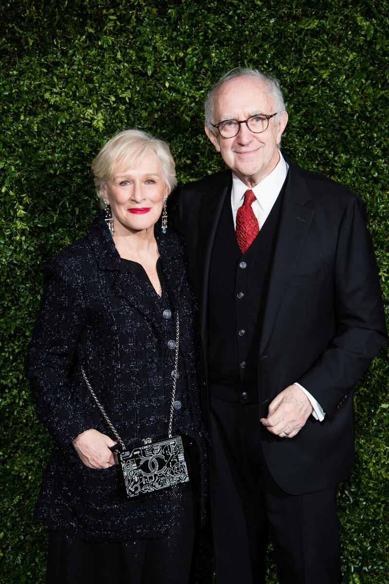 Glenn Close and Jonathan Pryce attend the Charles Finch & Chanel pre-BAFTAs dinner at Loulou's, London on February 9. Getty Images