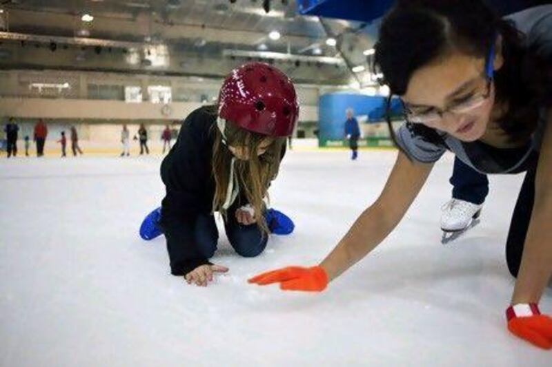 Alexa, right, began skating when she was 7, and is now a member of the Abu Dhabi figure skating team.