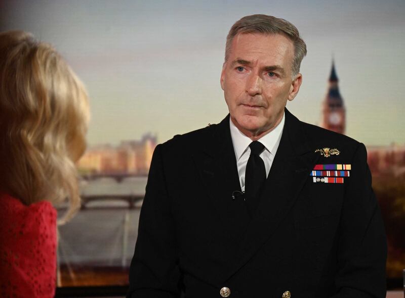 Admiral Sir Tony Radakin, Chief of the Defence Staff, said he would tell the UK's next prime minister that Russia poses the biggest threat to the country and that an increase in military spending would increase the Army's impact.  PA