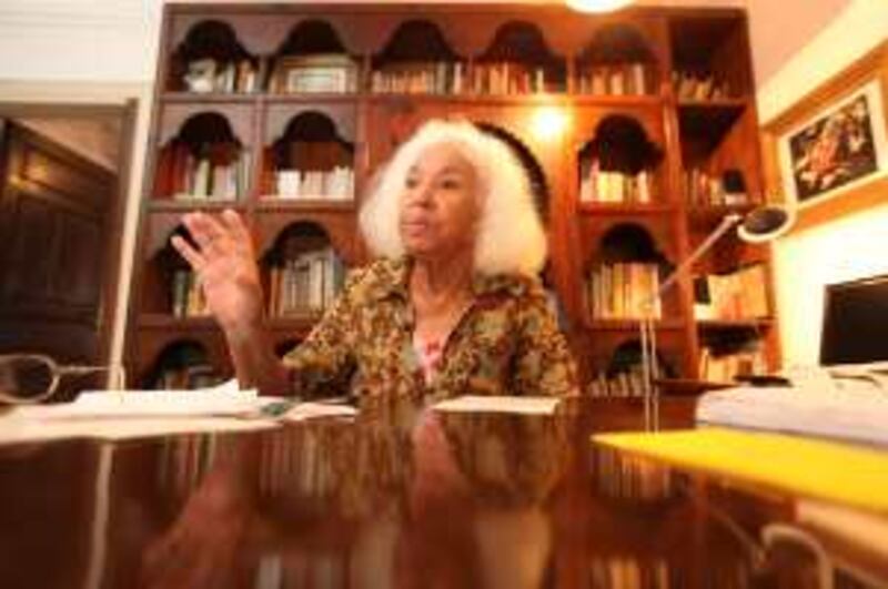 Egyptian writer, doctor, and militant, Dr. Nawal El Saadawi  speaks during an interview in her home on September 4, 2009. Victoria Hazou *** Local Caption ***  VH_ElSaadawi.005.JPG