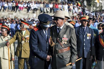 ADDIS ABABA, ETHIOPIA - MARCH 02: Ethiopians attend a parade to mark the 124th anniversary of Battle of Adwa at King II Menelik Square in Addis Ababa, Ethiopia on March 02, 2020. Battle of Adwa is the Ethiopia's victory over Italian forces at the Battle of Adwa, on March 1, 1896. (Photo by Minasse Wondimu Hailu/Anadolu Agency via Getty Images)