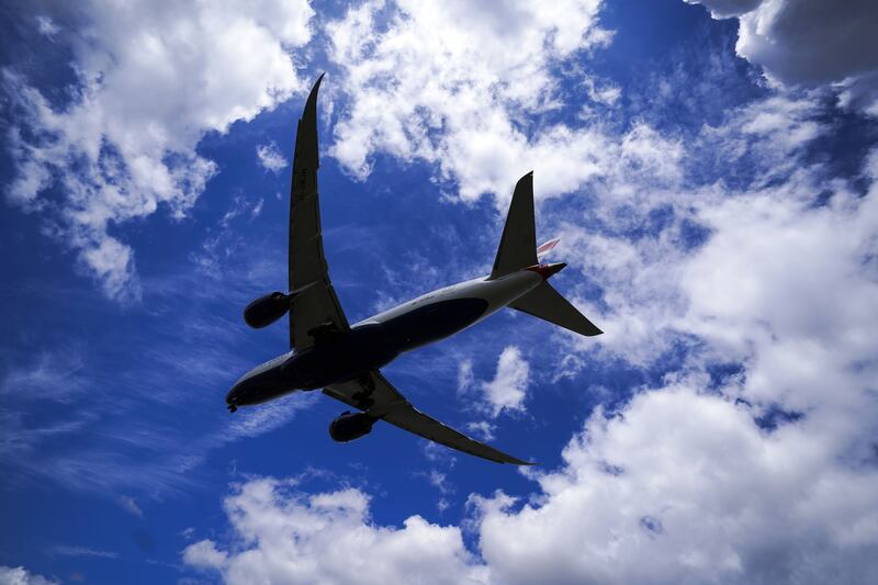 A plane landing on the southern runway at London Heathrow Airport. PA