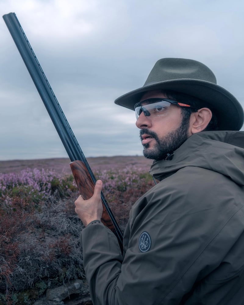 Sheikh Hamdan shared photos of himself, his family and friends shooting in Yorkshire. 