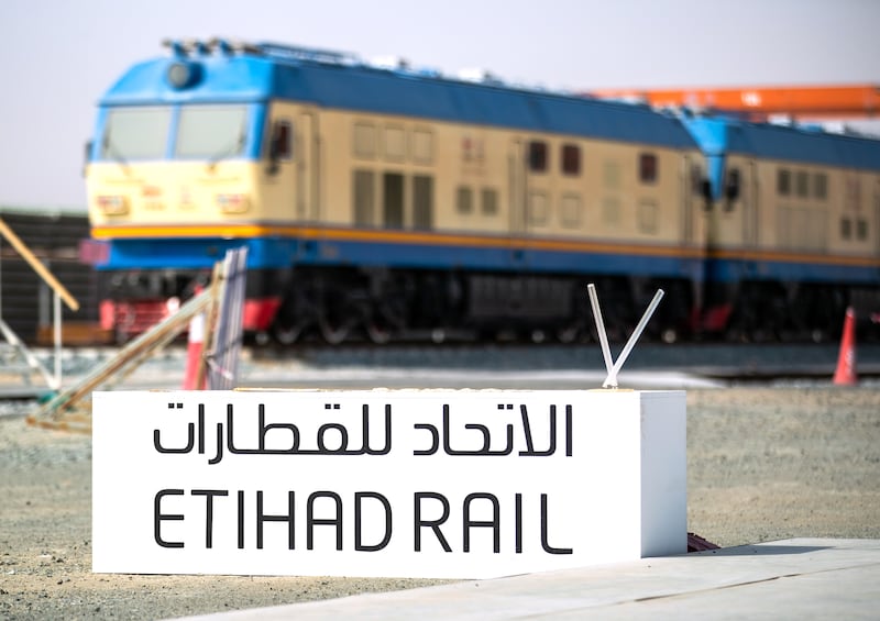 Etihad Rail signed an agreement with Al Ghurair Iron & Steel to transport its steel products across the country. Victor Besa / The National
