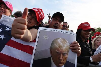Trump supporters attend a rally the former president held in the historical Democratic district of the South Bronx in New York City last week. Getty / AFP