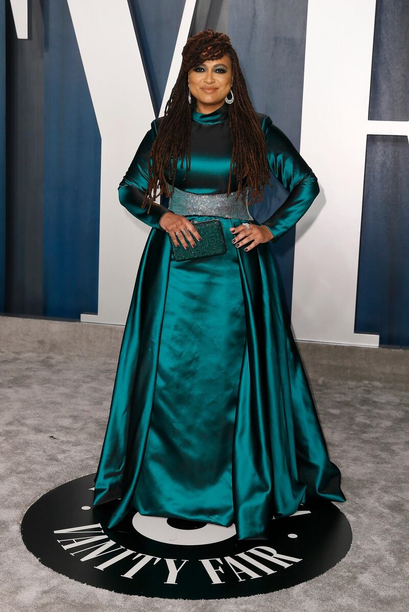 Ava DuVernay in Galia Lahav at the Vanity Fair Oscar party in Beverly Hills during the 92nd Academy Awards, in Los Angeles, California. Reuters