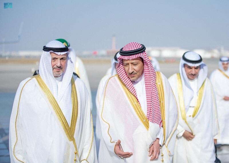 Mr Al Khuraiji with Kuwait's Foreign Minister Sheikh Salem Abdullah Al Jaber Al Sabah. AFP 