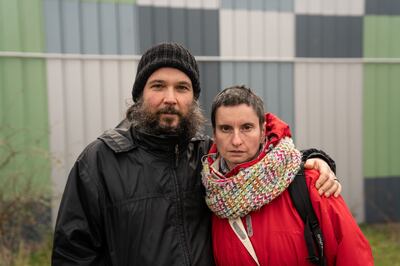 Last year, activists Anaïs Vogel and Ludovic Holbein went on a 37-day hunger strike after the death of a young migrant, who was run over by a lorry. While the authorities continue to carry out evictions, the couple told 'The National' their protest and ongoing advocacy is aimed at highlighting the treatment of migrants in and around Calais. Abdul Saboor/The National
