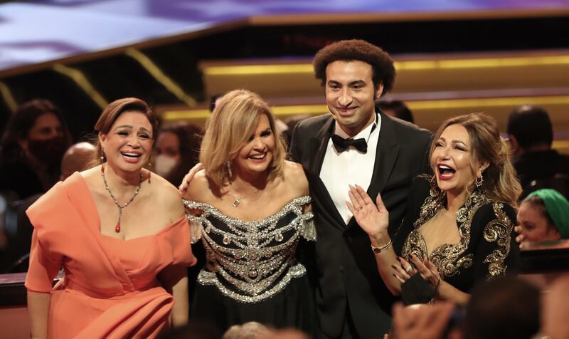 Egyptian stars Ilham Chahine, Youssra, Ali Rabi, and Laila Elwi.