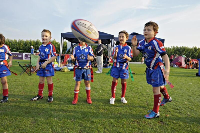 The Abu Dhabi French Under 8 team during the HSBC Rugby Festival. Jeff Topping for The National