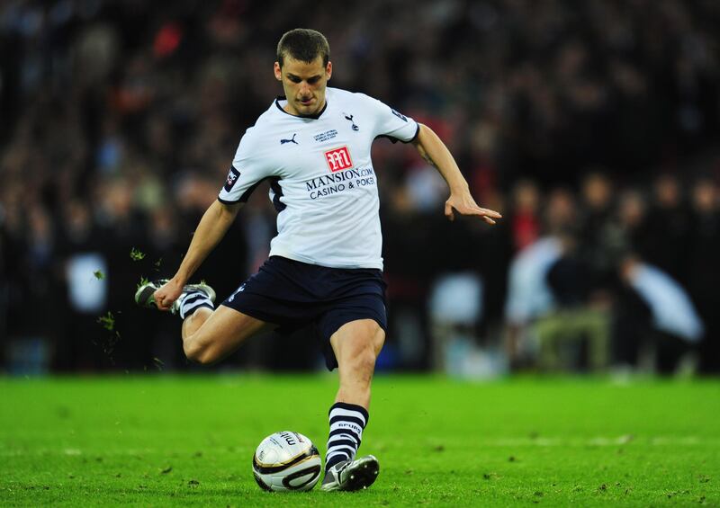 LONDON - MARCH 01:  David Bentley of Tottenham Hotspur misses a penalty in the shoot out during the Carling Cup Final match between Manchester United and Tottenham Hotspur at Wembley Stadium on March 1, 2009 in London, England.  (Photo by Mike Hewitt/Getty Images)