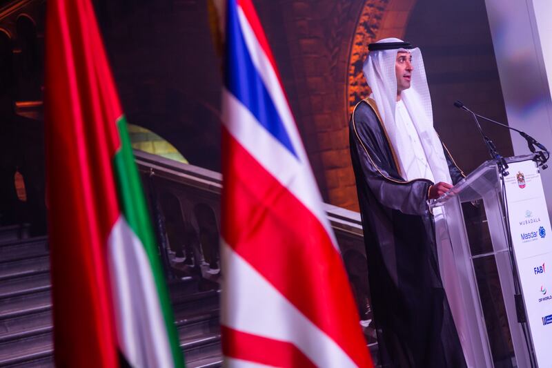 Ambassador Mansoor Abulhoul at the Natural History Museum in London where he praised burgeoning trade links with Britain. Photo: Embassy of the UAE