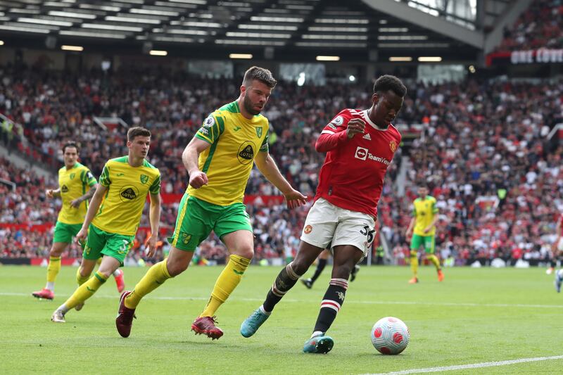 Anthony Elanga 7 - On left of front three and won the ball superbly to set up Ronaldo for the opener on 7. Lovely strike on 50 and some decent defending.

Getty