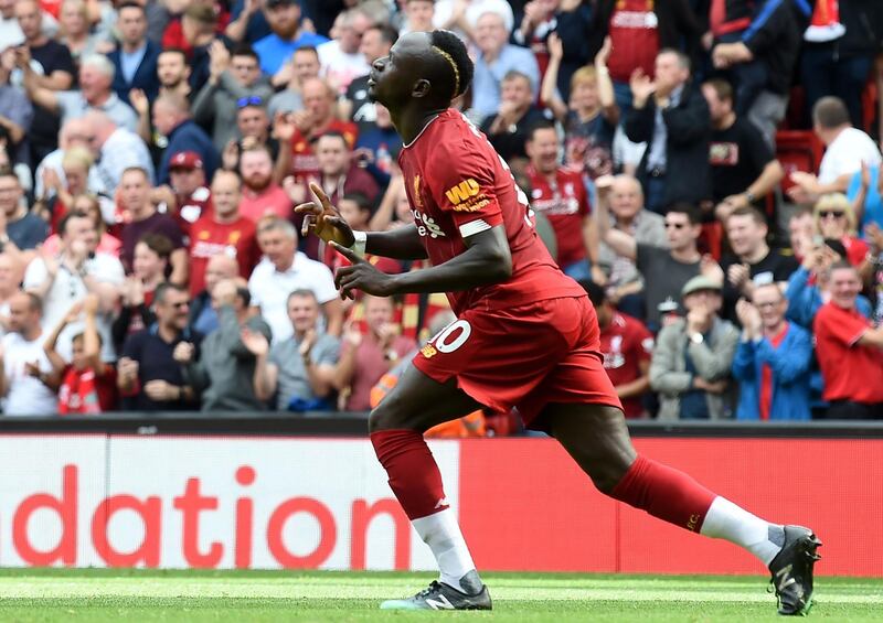 Liverpool's Senegalese striker Sadio Mane celebrates. AFP