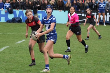 Charlotte Battiston is the captain of the JESS side who won the U14 Girls competition at Rosslyn Park Sevens in the UK. Photo: Peter Hall