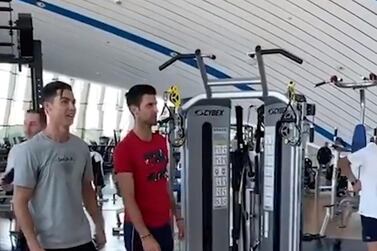 Cristiano Ronaldo and Novak Djokovic in Dubai gym. Instagram/ @cristiano