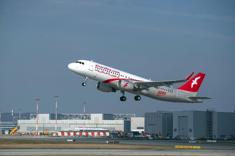 Air Arabia is eyeing as many as 100 planes in a new order of narrow body aircraft. EPA