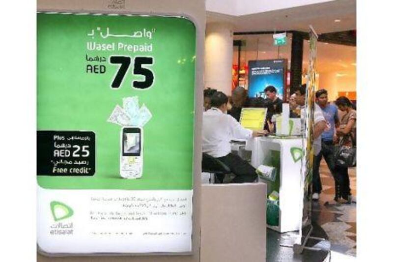 Etisalat's share price gained 0.3 per cent yesterday.