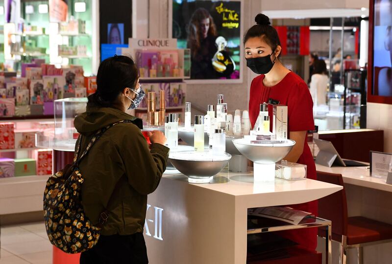 A department store in Melbourne, which endured the world’s longest lockdown after being shut down six times during the pandemic. AFP