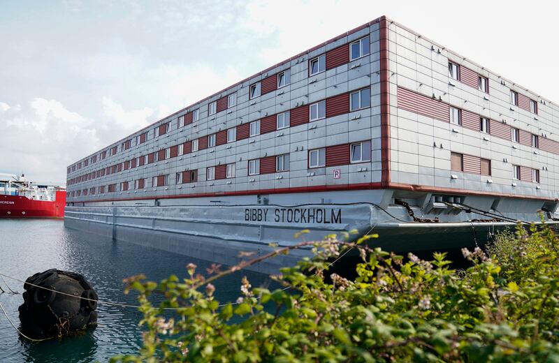 The Bibby Stockholm accommodation barge, which will house up to 500 asylum seekers. AP
