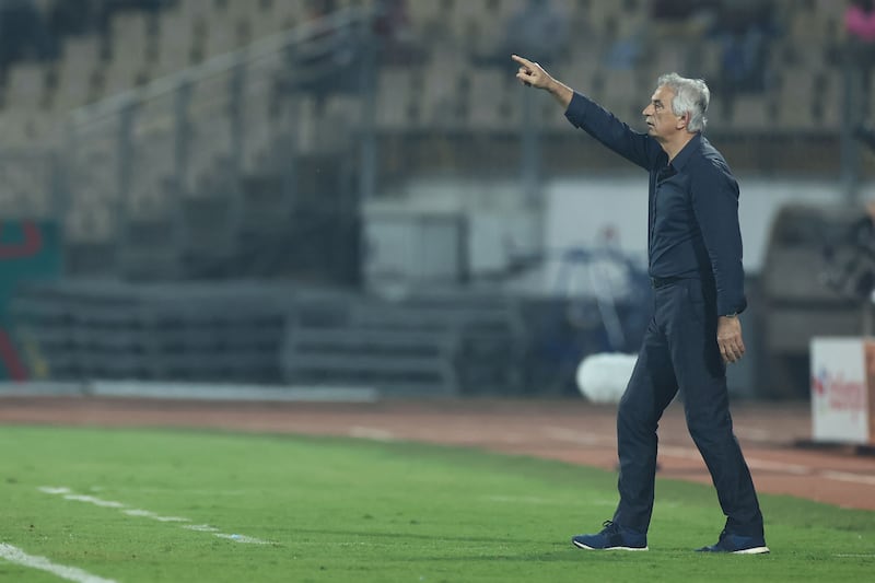 Morocco's Bosnian head coach Vahid Halilhodzic during the match against Gabon. AFP