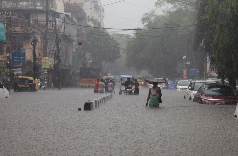 Heavy rains have left parts of New Delhi underwater. Reuters