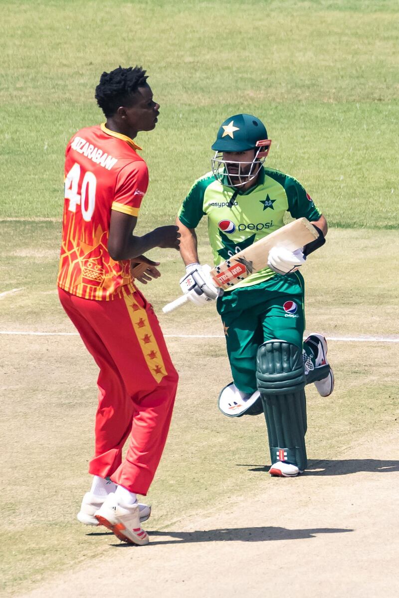 Pakistan's Mohammad Rizwan hit 91 from 60 balls against Zimbabwe in the third T20. AFP